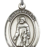 St. Peregrine Laziosi Medal, Sterling Silver, Large