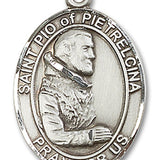 St. Pio of Pietrelcina Medal, Sterling Silver, Large - No Chain