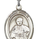 St. Pius X Medal, Sterling Silver, Large