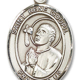 St. Rene Goupil Medal, Sterling Silver, Large - No Chain