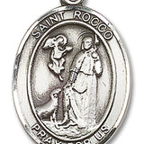 St. Rocco Medal, Sterling Silver, Large - No Chain