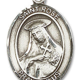 St. Rose of Lima Medal, Sterling Silver, Large - No Chain