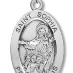 Women's St. Sophia Necklace Oval Sterling Silver with Chain Options - 18" 1.8mm Sterling Silver Chain + Clasp