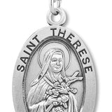 Men's St. Therese Necklace Oval Sterling Silver with Chain Options