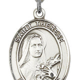 St. Therese of Lisieux Medal, Sterling Silver, Large