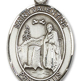 St. Valentine of Rome Medal, Sterling Silver, Large - No Chain