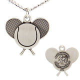 Tennis Rackets Necklace with Saint Christopher Back in Sterling Silver