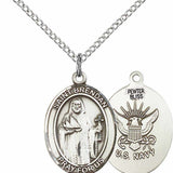 Women's Pewter Oval St. Brendan the Navigator Navy Medal