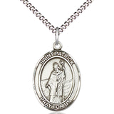 Women's Pewter Oval St. Patrick Medal - 18" Rhodium Plated Medium Chain + Clasp