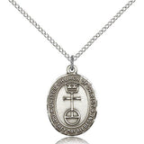 Women's Sterling Silver United Church of Christ Medal - 24" 2.4mm Rhodium Plate Endless Chain