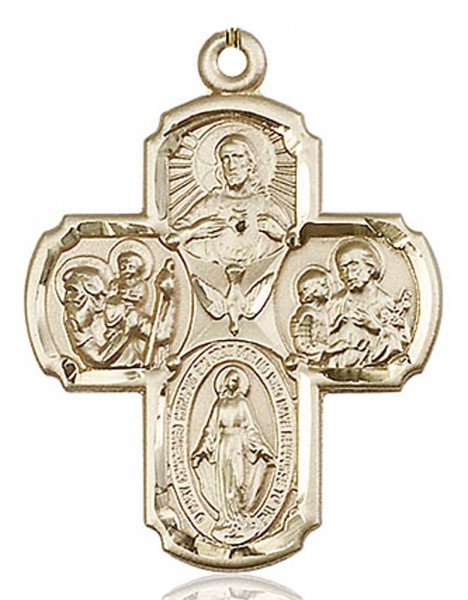 4 Way Cross Pendant, Gold Filled - No Chain
