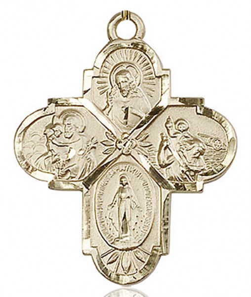 4 Way Cross Pendant, Gold Filled - No Chain