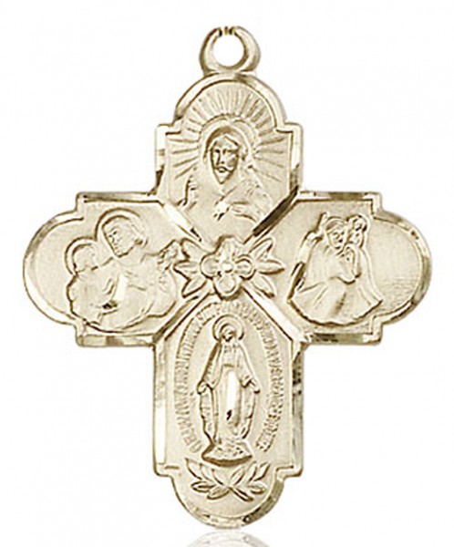 4 Way Cross Pendant, Gold Filled - No Chain