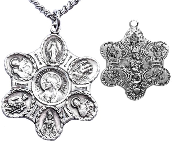 Men's Sterling Silver Unique 7 Way Necklace with Chain Options - 24&quot; Sterling Silver Chain + Clasp