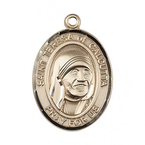 St. Teresa of Calcutta Medal, 14 Karat Gold, Large - 14 KT Yellow Gold