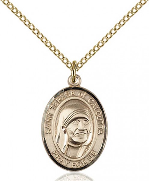St. Teresa of Calcutta Medal, Gold Filled, Medium - Gold-tone