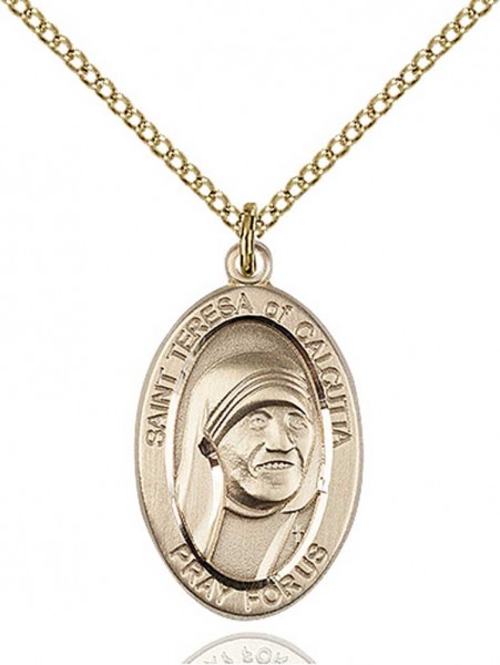 St. Teresa of Calcutta Medal, Gold Filled - Gold-tone