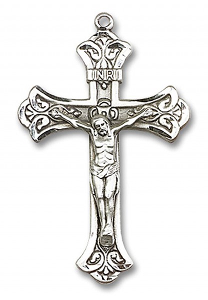 Crucifix Pendant, Sterling Silver - No Chain