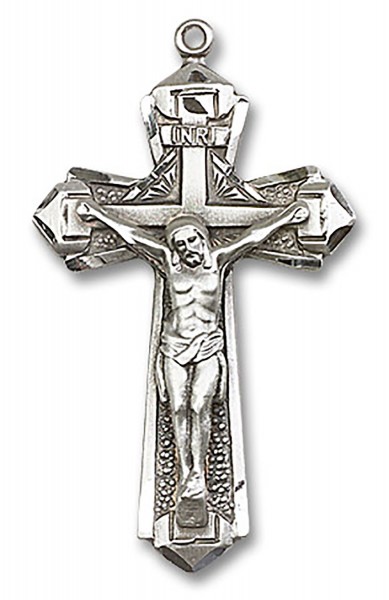 Crucifix Pendant, Sterling Silver - No Chain