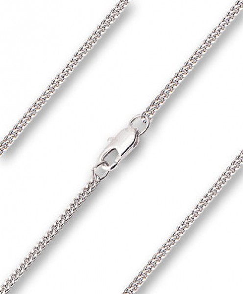 Women's or Youth Size Curb Chain with Clasp - Rhodium Plated