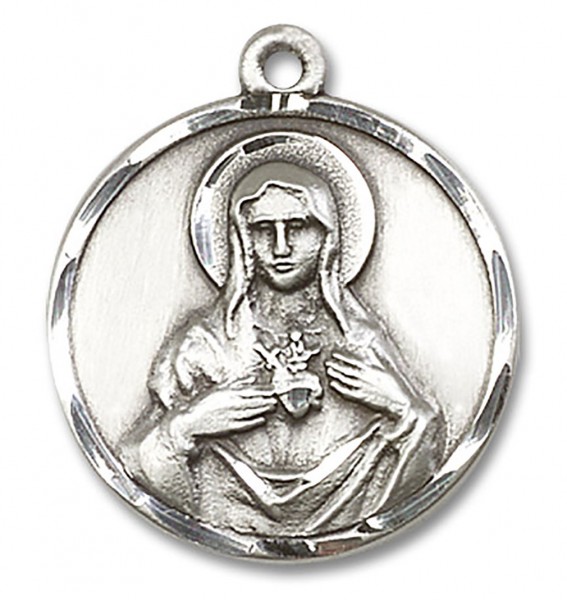 Immaculate Heart of Mary Medal, Sterling Silver - No Chain