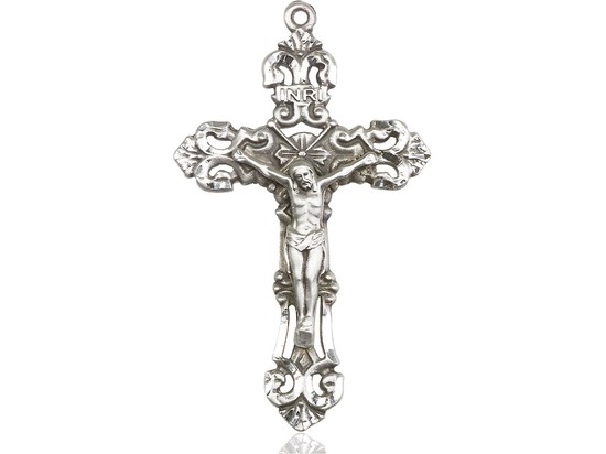 Large Sterling Silver Crucifix Pendant - No Chain
