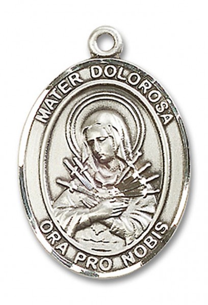 Mater Dolorosa Medal, Sterling Silver, Large - No Chain