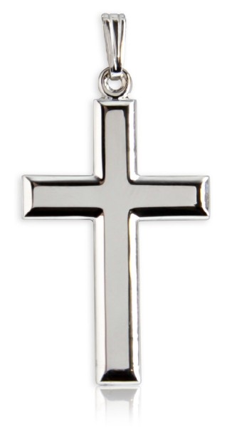 Men's High Polish Sterling Silver Cross Pendant - No Chain