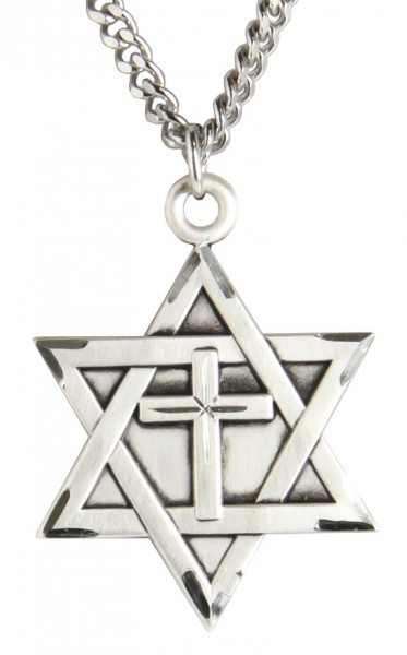Details about  / Messianic 925 Sterling Silver SMALL Star of David and CROSS Charms and BOX Chain