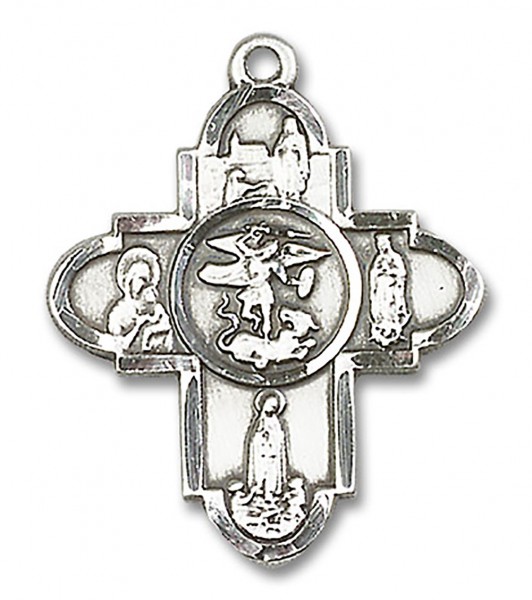 Our Lady 5 Way Cross Pendant, Sterling Silver - No Chain