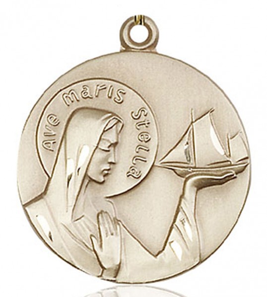 Our Lady Star of the Sea Medal, Gold Filled - No Chain