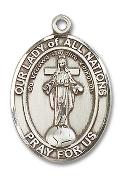 Our Lady of All Nations Medal, Sterling Silver, Large - No Chain