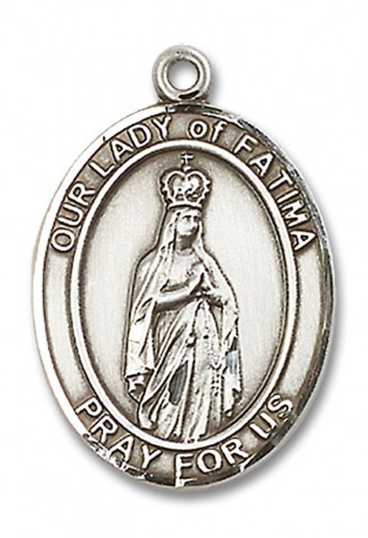 Our Lady of Fatima Medal, Sterling Silver, Large - No Chain
