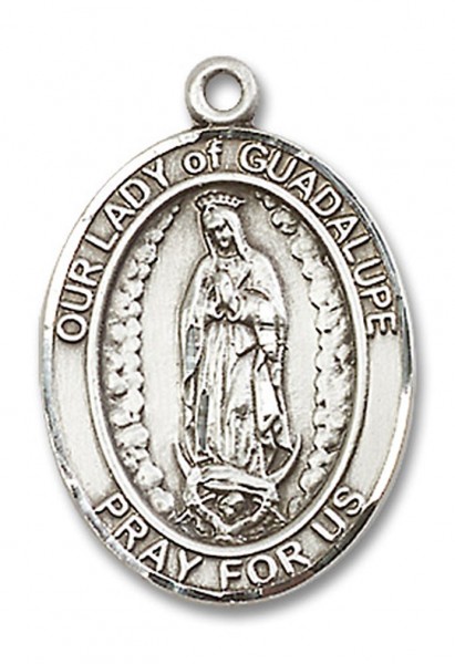 Our Lady of Guadalupe Medal, Sterling Silver, Large - No Chain