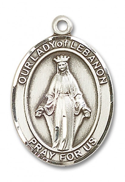 Our Lady of Lebanon Medal, Sterling Silver, Large - No Chain