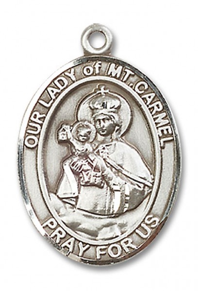 Our Lady of Mount Carmel Medal, Sterling Silver, Large - No Chain