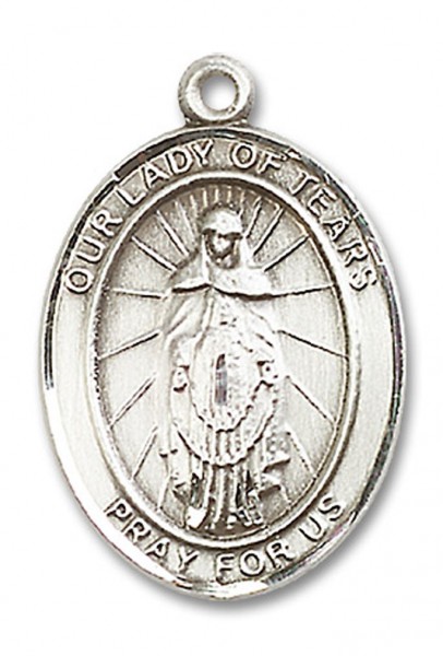 Our Lady of Tears Medal, Sterling Silver, Large - No Chain