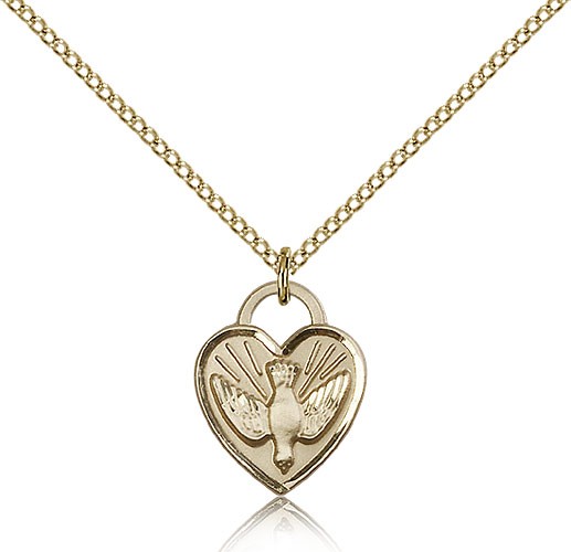 Confirmation Heart Medal, Gold Filled - Gold-tone