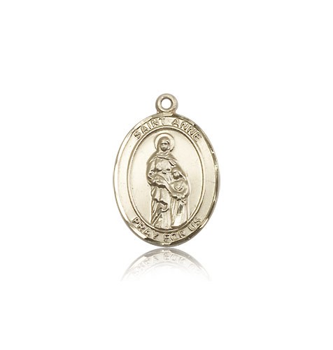 St. Anne Medal, 14 Karat Gold, Medium - 14 KT Yellow Gold