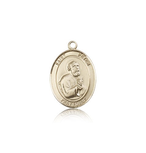 St. Peter the Apostle Medal, 14 Karat Gold, Medium - 14 KT Yellow Gold