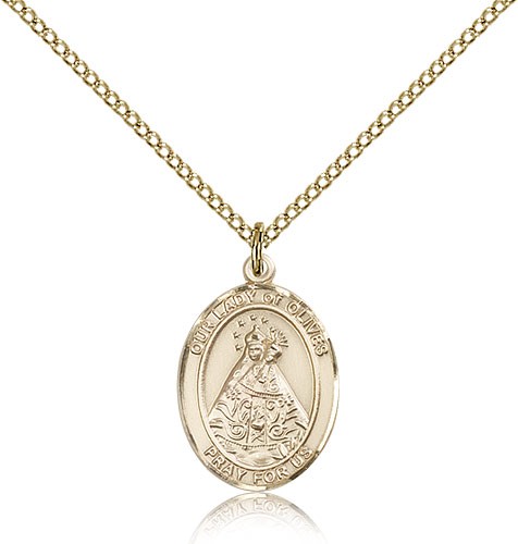 Our Lady of Olives Medal, Gold Filled, Medium - Gold-tone