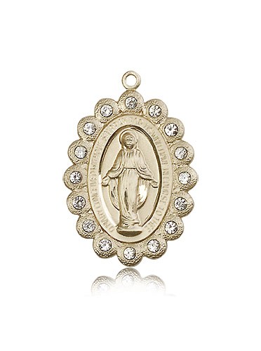 Miraculous Medal, 14 Karat Gold - 14 KT Yellow Gold