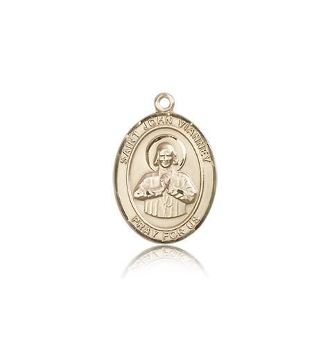 St. John Vianney Medal, 14 Karat Gold, Medium - 14 KT Yellow Gold