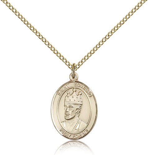 St. Edward the Confessor Medal, Gold Filled, Medium - Gold-tone