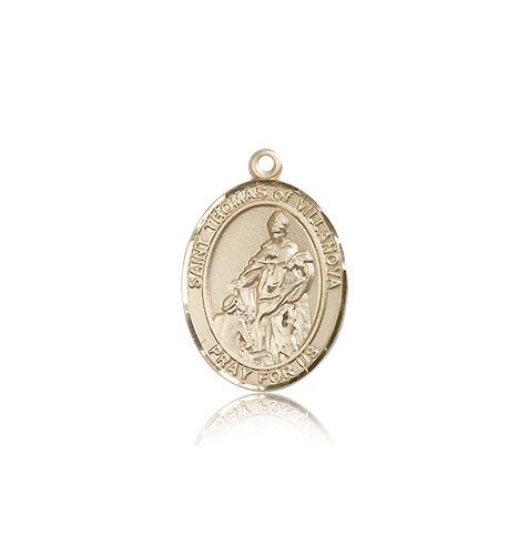 St. Thomas of Villanova Medal, 14 Karat Gold, Medium - 14 KT Yellow Gold