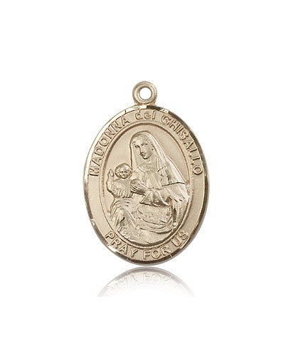 St. Madonna Del Ghisallo Medal, 14 Karat Gold, Large - 14 KT Yellow Gold