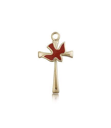 Holy Sprit Cross Pendant, 14 Karat Gold - 14 KT Yellow Gold