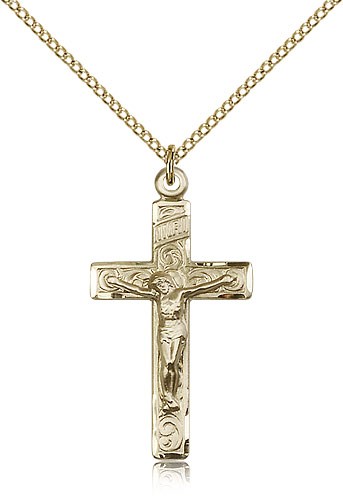 Crucifix Pendant, Gold Filled - Gold-tone