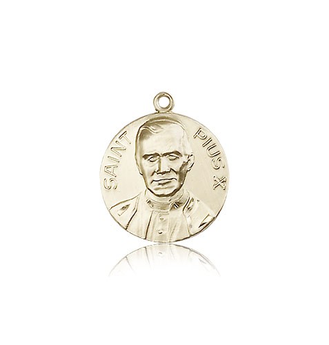 Pope Pius X Medal, 14 Karat Gold - 14 KT Yellow Gold