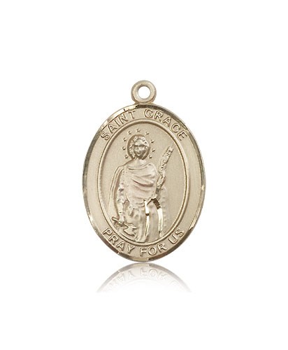 St. Grace Medal, 14 Karat Gold, Large - 14 KT Yellow Gold